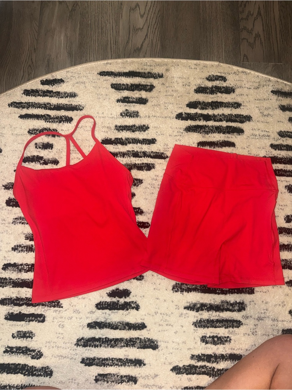 Women’s Small Red Athletic Tank Top and Short Set
